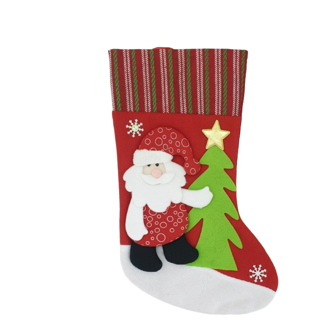 CHRISTMAS STOCKING RED/GREEN W/ Snowman
