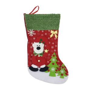 Christmas Stocking Red/Green Snowman